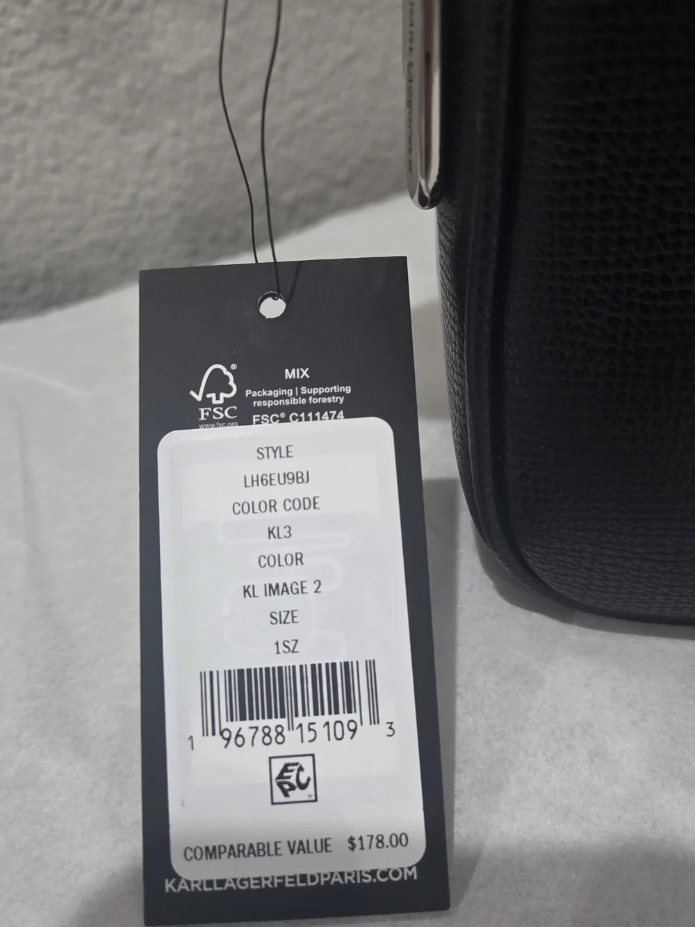 Karl Lagerfeld Black Crossbody Camera Bag with Character Patch NWT